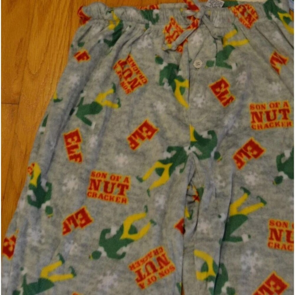 Elf Movie Buddy Christmas Pajama Pants XLT Gray Son of a Nutcracker - Picture 2 of 7